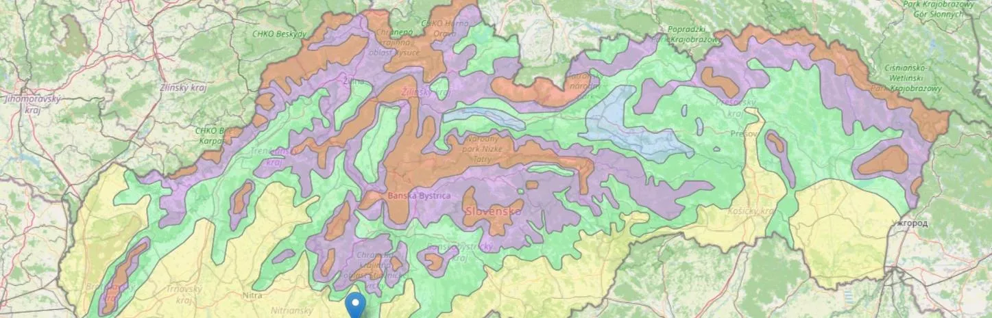 Karte der Schneelastzonen in der Slowakei